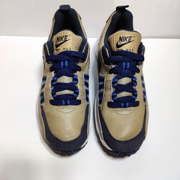 RARE Nike Air Max Terra Ninety Tan Black Blue Leather Athletic Sneaker men's 7.5 - Picture 3 of 10